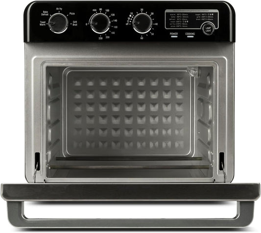 G3 Ferrari G10221 Forno Air Fryer Multifunzione 32 L, 2000 W, 5 Programmi di Cottura, 6 Resistenze, Temperatura Regolabile fino a 230 °C, Display con Timer, Accessori Inox Senza BPA/PFOA, Nero-Argento
