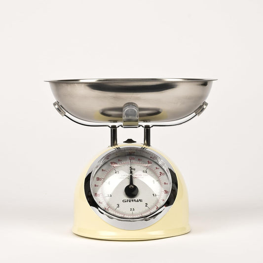G3 Ferrari G20003 Bilancia Meccanica da Cucina "Aska", 25 g / 5 kg, Metallo, Panna