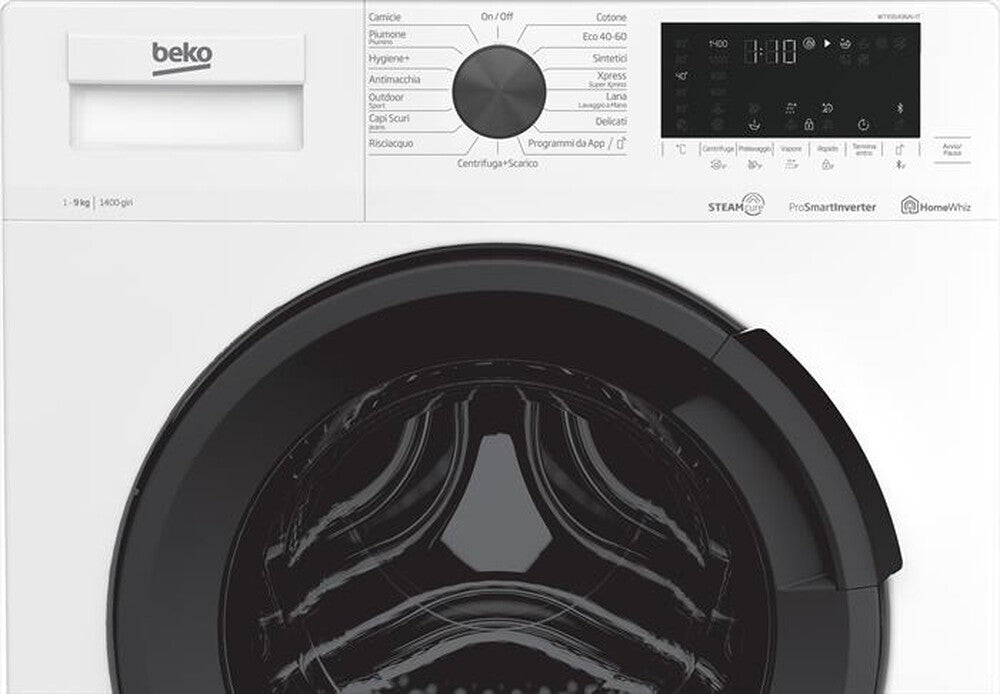 Lavatrice 9 Kg Beko WTX91436AI-IT, Classe B, 1400 giri, Vapore