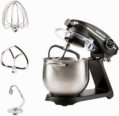 G3 Ferrari G20137 Pastaio Elegance Impastatrice Planetaria a Presa Diretta, 2300 W Max, 8 Litri, Corpo in metallo, 10 Velocità, Display touch screen, Contenitore 8L in Acciaio Inox, Accessori inclusi