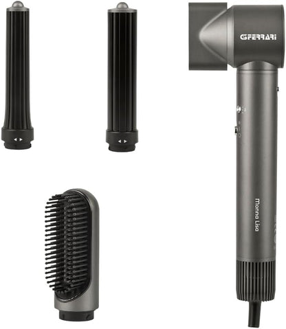 G3 Ferrari G30068 Monna Lisa Asciugacapelli 5 in 1, 1300W, 3 Velocità, 4 Temperature, Funzione Ionic, Incluso 5 Accessori