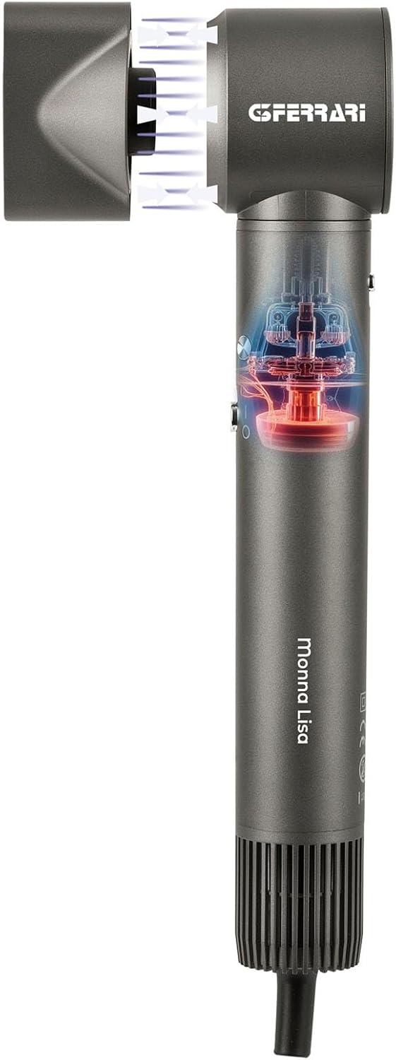 G3 Ferrari G30068 Monna Lisa Asciugacapelli 5 in 1, 1300W, 3 Velocità, 4 Temperature, Funzione Ionic, Incluso 5 Accessori