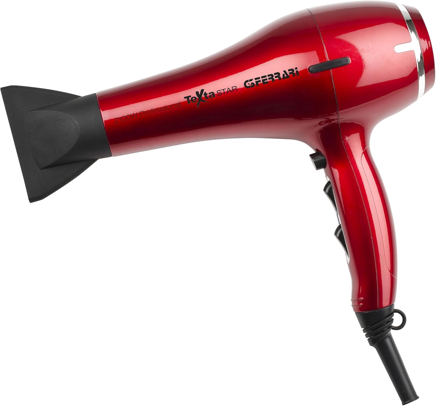 G3 Ferrari G30034 Texta Star Asciugacapelli, 2100W, Motore professionale AC, 2 Velocità, 3 Temperature, Cool Shot, Diffusore, Rosso