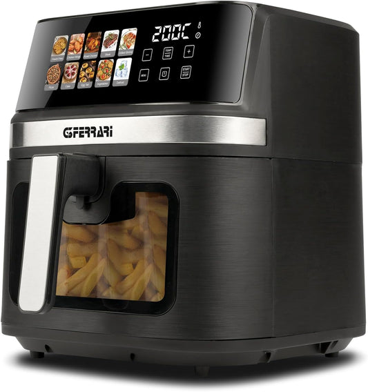 G3 Ferarri G10212 Friggisano 8L Friggitrice ad Aria 8 Litri, 1700 W, Display digitale a colori, 10 programmi, Temperatura 80-200°C, BPA/PFOA Safe, Timer 60 min, Ricettario incluso