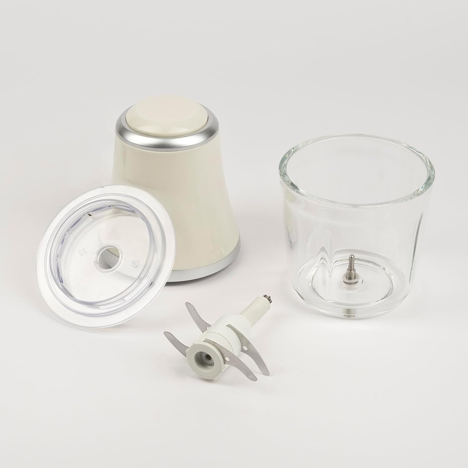 G3 Ferrari G20163 Tritatutto Vetromix, 500W, Bicchiere in Vetro, 500 ml, Funzionamento Pulse, Silenzioso, Lame INOX, Trita Carne, Verdure, Frutta, Bianco