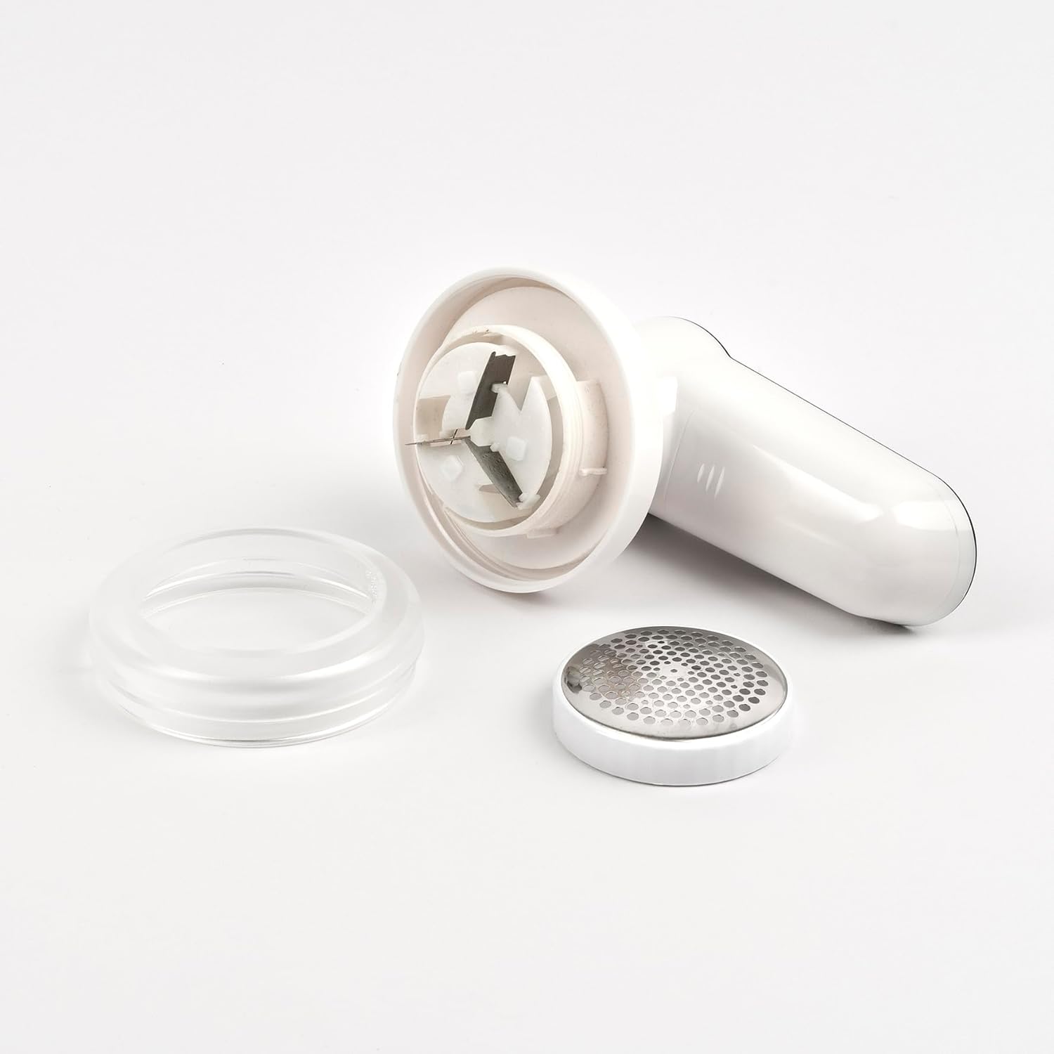 G3 Ferrari G40022 Levapelucchi "Pillo", Griglia 50mm, 3 Lame INOX con Dispositivo di Sicurezza, Facile da svuotare, Bianco