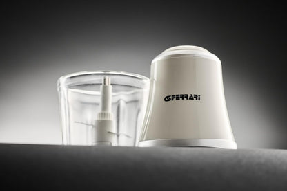 G3 Ferrari G20163 Tritatutto Vetromix, 500W, Bicchiere in Vetro, 500 ml, Funzionamento Pulse, Silenzioso, Lame INOX, Trita Carne, Verdure, Frutta, Bianco