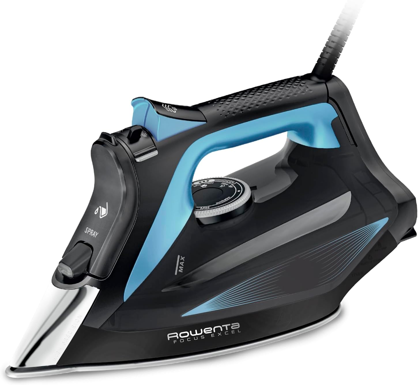 Rowenta Focus Excel Ferro da stiro a vapore, potente distribuzione del vapore, punta ad alta precisione, facile e sicuro, stiratura super veloce, risparmio energetico, DW5310D1