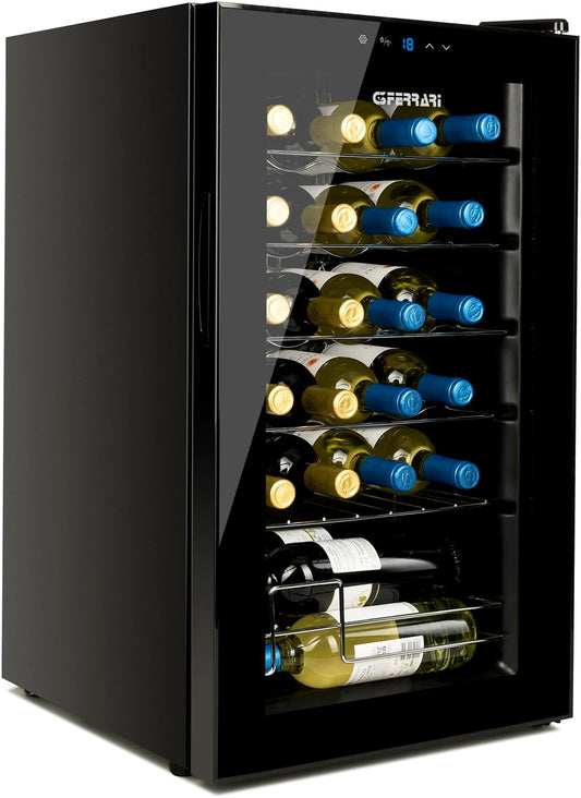 G3 Ferrari G90049 Cantinetta per Vino Riserva 24", 63 Litri, Display LED, Capacità 24 Bottiglie, Basso consumo Energetico, Termostato da 5°C a 18°C, Completa di Luce Interna e Ripiani