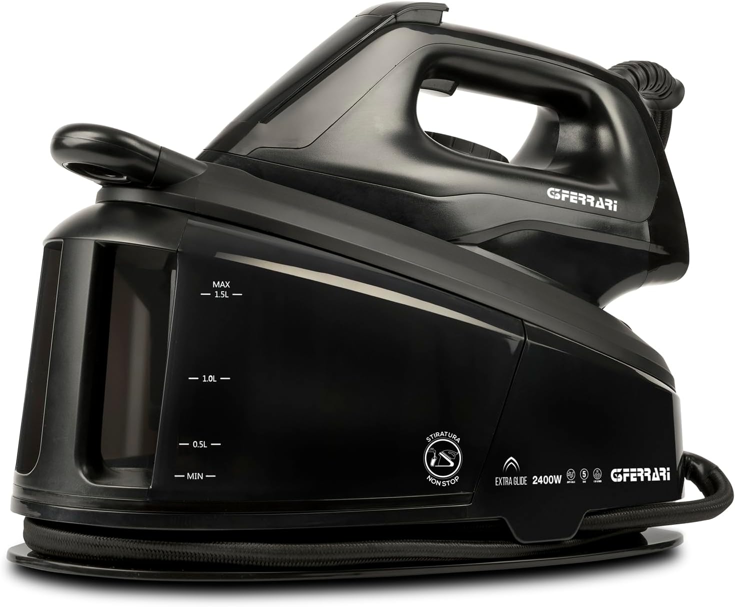 G3 Ferrari G40025 Extra Glide Ferro da stiro, 2400 W, 1,5 Lt di Capacità, Regolazione Temperatura, Pannello Comandi Digitale, Piastra in Ceramica, Stiratura NON STOP