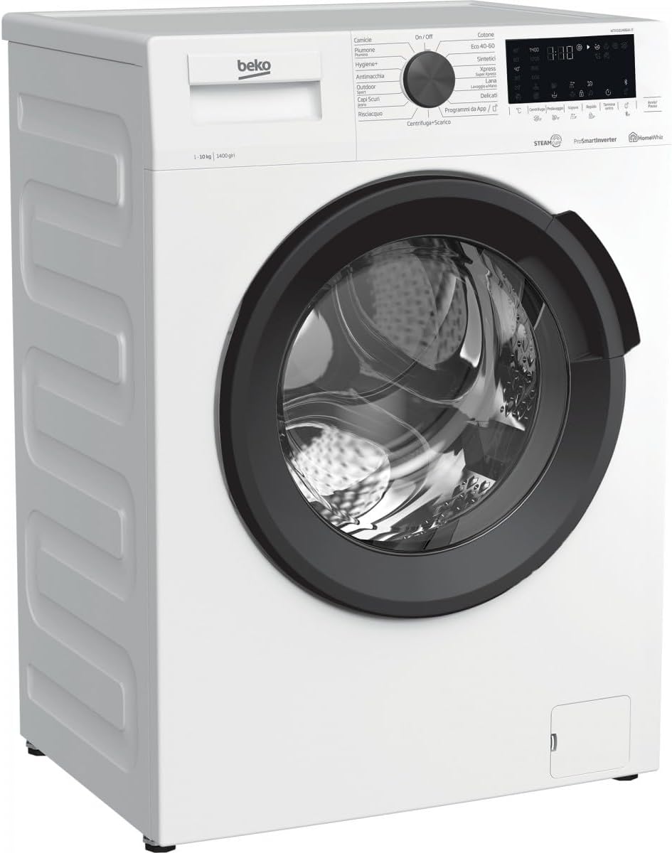 Beko WTX101486AI/IT - Lavatrice 10 Kg, Classe A, 1400 giri, Vapore, Bianco