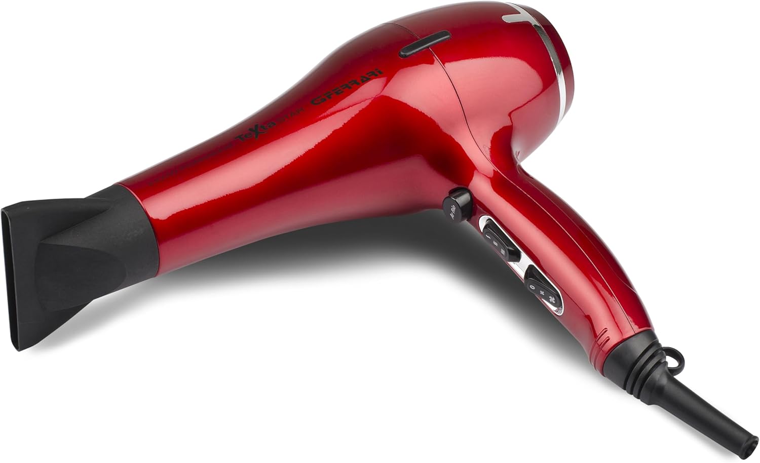 G3 Ferrari G30034 Texta Star Asciugacapelli, 2100W, Motore professionale AC, 2 Velocità, 3 Temperature, Cool Shot, Diffusore, Rosso