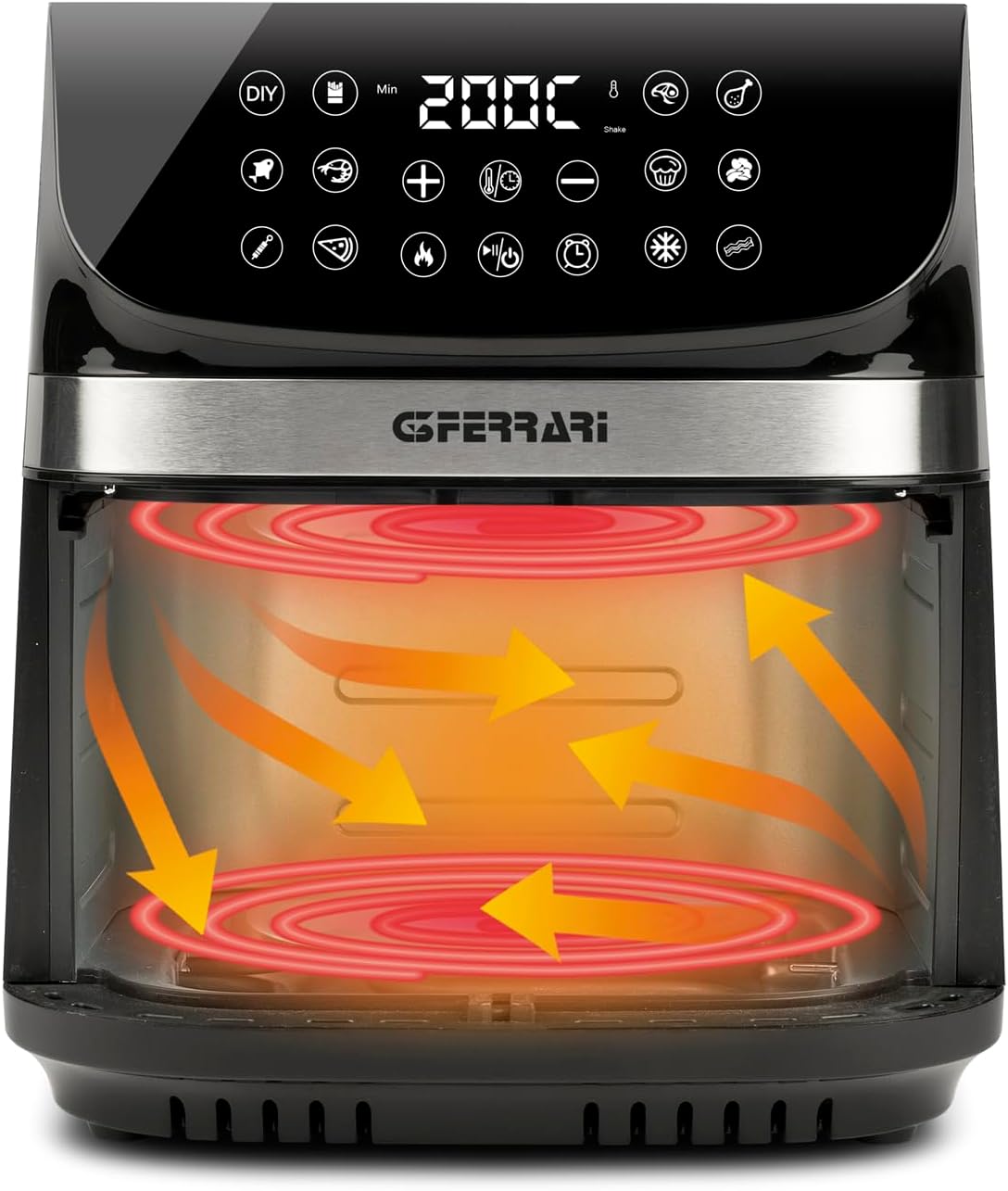 G3 Ferrari G10215 Friggisano Star Friggitrice ad Aria 9 Litri, 2200 W, 12 programmi, Display digitale, Temperatura 80° - 200°C, Timer 60 min, Doppia resistenza, Ricettario incluso