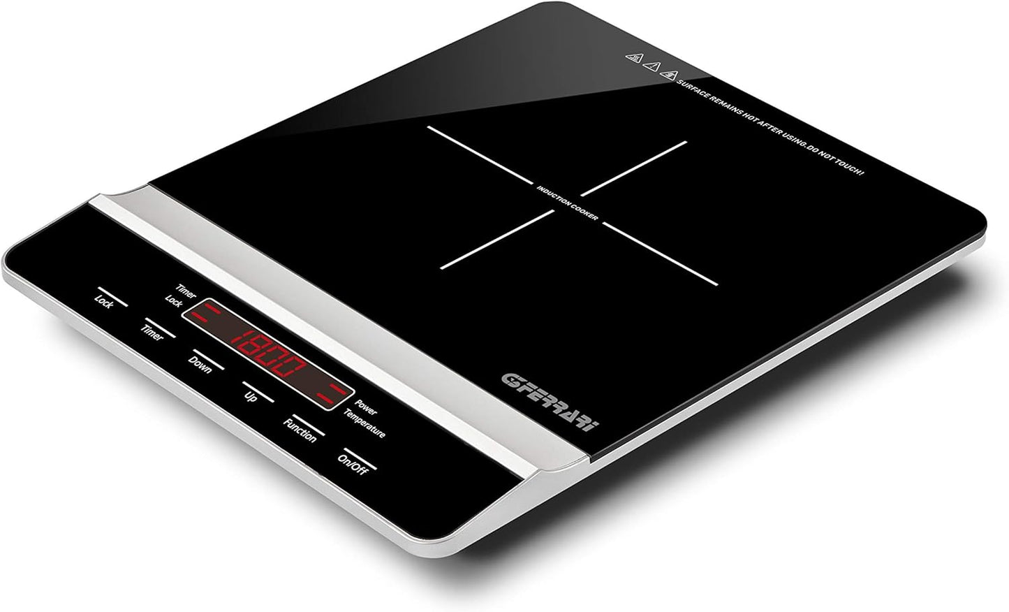 G3 Ferrari G10137 Dinamiko Piastra ad Induzione, 1800 W, Design Slim, Regolazione temperatura, Timer 3 ore, Vetro, Comandi Soft-touch