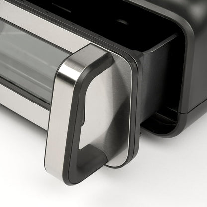 G3 Ferrari G10181 Friggitrice e griglia ad Aria BBQ, 2000W, 10 Litri XXL, 8 Programmi, Multifunzione, Barbecue Smokeless, BPA PFOA Safe, Accessori e Ricettario inclusi, Timer, Nero/Grigio Argento