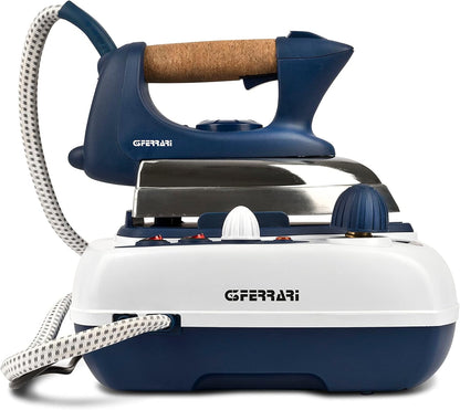 G3 Ferrari G40019 Getto-VAP Sistema Stirante Professionale, 2000 W, Serbatoio 700cc, 3 Bar pressione, Termostato regolabile, Accensione separata ferro/caldaia, Blu/Bianco