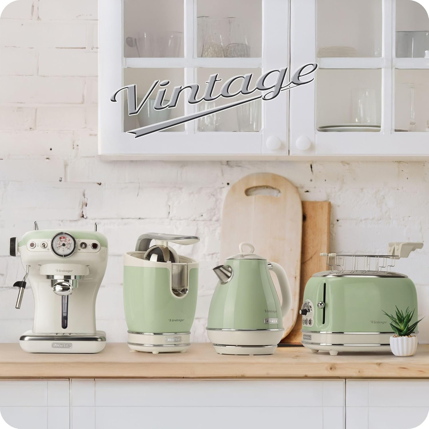 Ariete 1548 Sbattitore Vintage, 450W, 5 velocità, Funzione turbo, 2 fruste, Verde
