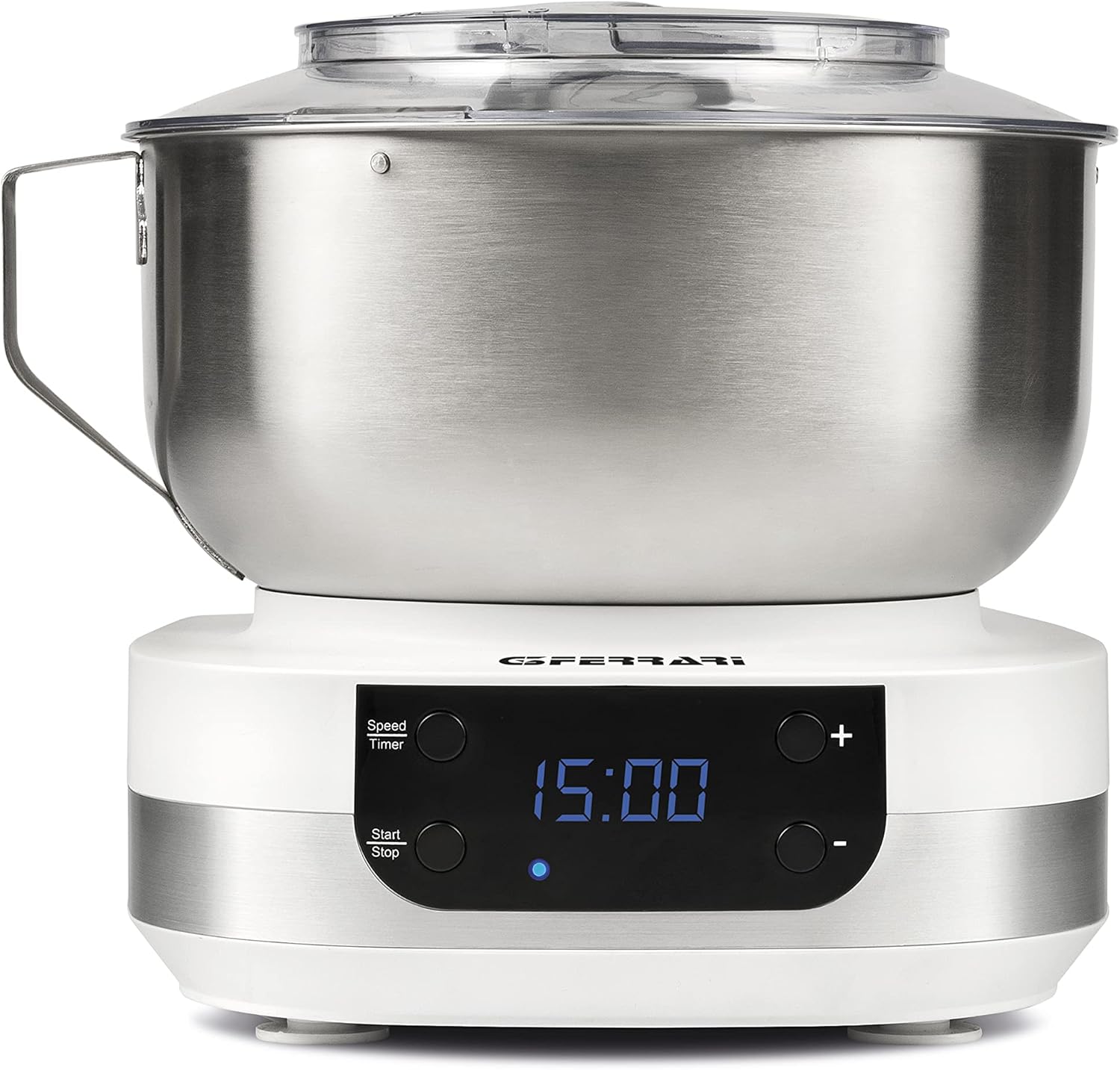 G3 Ferrari G20145 Impastatrice Planetaria Pastaio Gourmet, 1500 Watt, 5 Litri, Ciotola Inox con maniglia, Display digitale, 5 velocità, Timer, Ricettario incluso