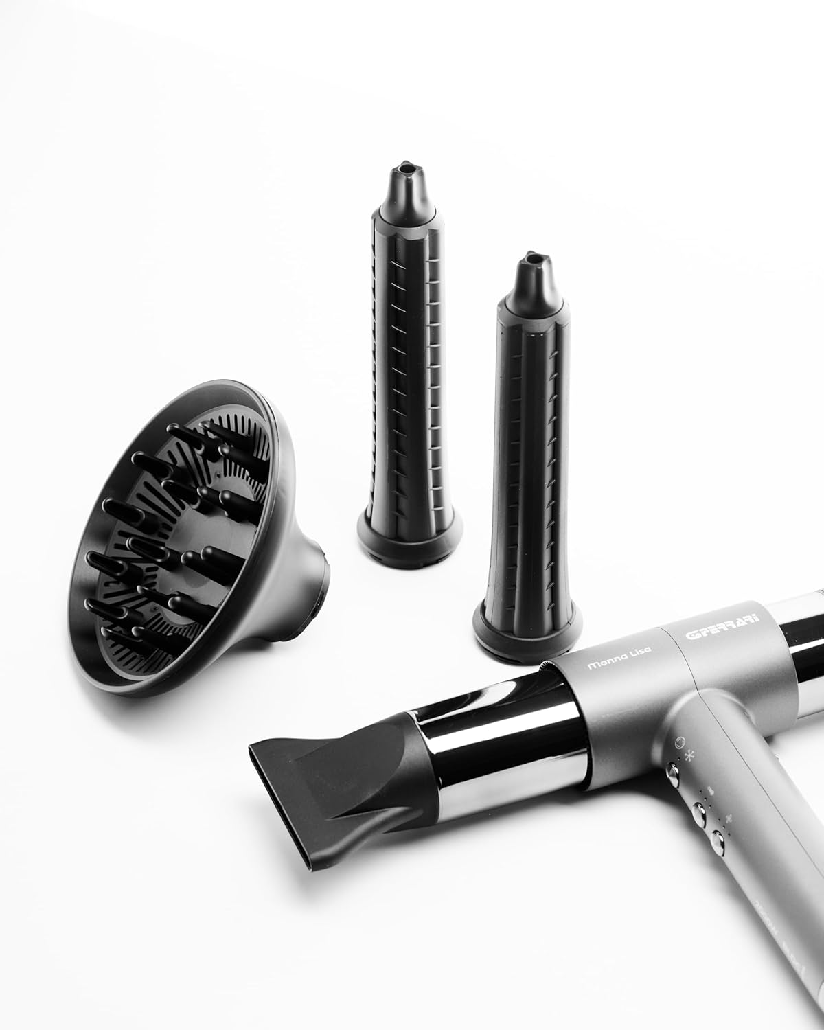 G3 Ferrari G30061 Monna Lisa Asciugacapelli Brushless Professionale, Motore BLDC, 2000 W, 3 Velocità, Funzione Ionic Oxy-active, 110.000 RPM, Diffusore, Concentratore e 2 Coni Wave Design