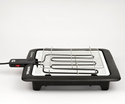 G3 Ferrari G10024 Giulietta Barbecue Elettrico, 2000 W, Griglie Inox, Area cottura 31 x 25 cm, Vassoio porcellanato per facile pulizia, Resistenza in acciaio corazzato, Griglia doppia, Nero