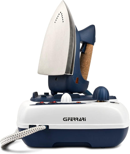 G3 Ferrari G40019 Getto-VAP Sistema Stirante Professionale, 2000 W, Serbatoio 700cc, 3 Bar pressione, Termostato regolabile, Accensione separata ferro/caldaia, Blu/Bianco