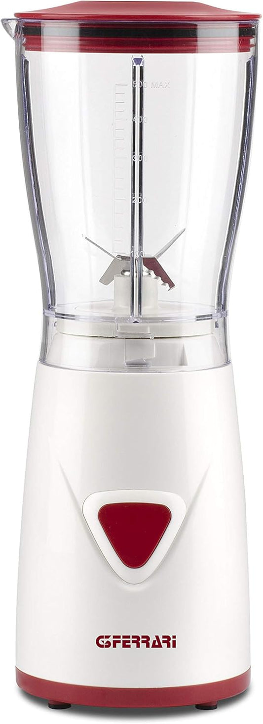 G3 Ferrari G20073 Frullatore, 170 Watt, Capacità 500cc, Funzione Pulse, Lame in acciaio Inox, Bianco/Rosso