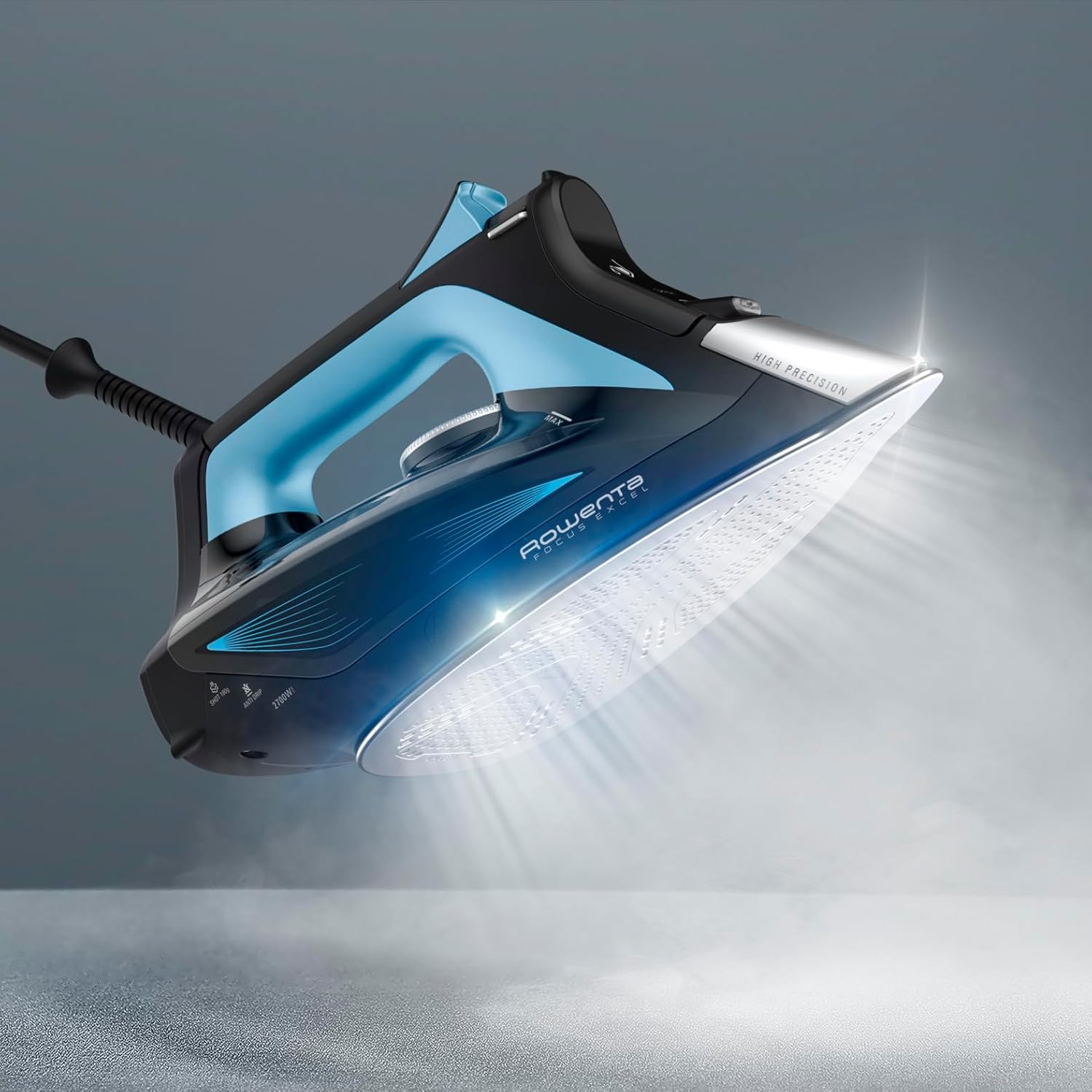 Rowenta Focus Excel Ferro da stiro a vapore, potente distribuzione del vapore, punta ad alta precisione, facile e sicuro, stiratura super veloce, risparmio energetico, DW5310D1
