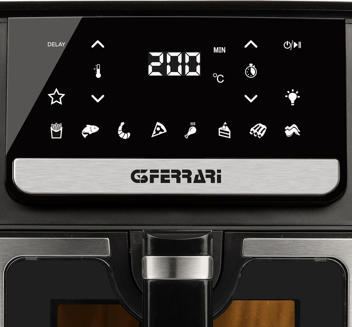 G3 Ferrari G10207 Friggisano 6.5L Friggitrice ad Aria 6,5 Litri, 1700 W, Display digitale, 8 programmi, Vassoio rialzabile, Funzione Grill, Ricettario incluso, Nero