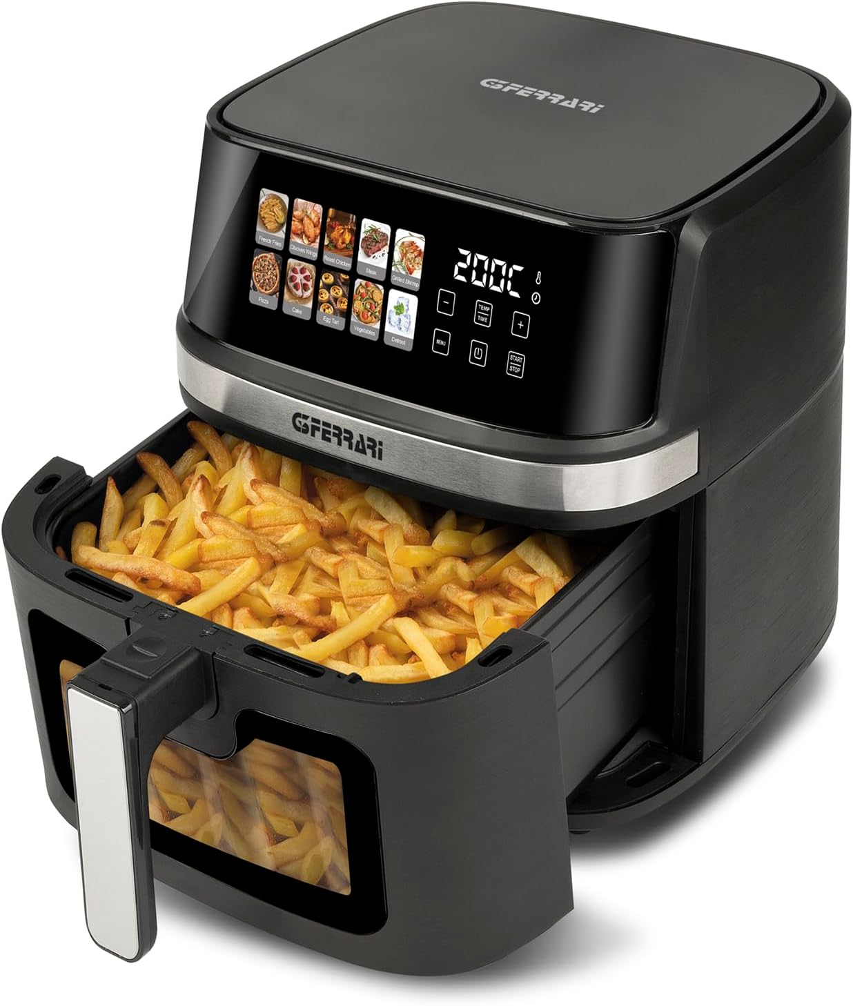G3 Ferarri G10212 Friggisano 8L Friggitrice ad Aria 8 Litri, 1700 W, Display digitale a colori, 10 programmi, Temperatura 80-200°C, BPA/PFOA Safe, Timer 60 min, Ricettario incluso