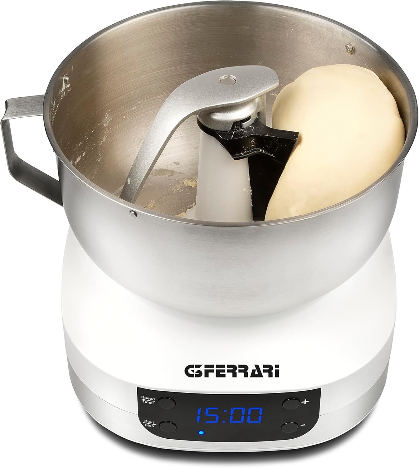 G3 Ferrari G20145 Impastatrice Planetaria Pastaio Gourmet, 1500 Watt, 5 Litri, Ciotola Inox con maniglia, Display digitale, 5 velocità, Timer, Ricettario incluso