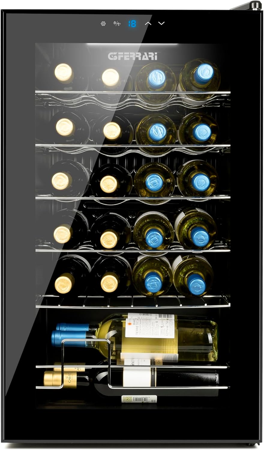 G3 Ferrari G90049 Cantinetta per Vino Riserva 24", 63 Litri, Display LED, Capacità 24 Bottiglie, Basso consumo Energetico, Termostato da 5°C a 18°C, Completa di Luce Interna e Ripiani