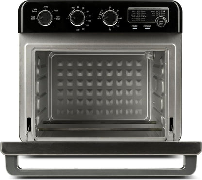 G3 Ferrari G10221 Forno Air Fryer Multifunzione 32 L, 2000 W, 5 Programmi di Cottura, 6 Resistenze, Temperatura Regolabile fino a 230 °C, Display con Timer, Accessori Inox Senza BPA/PFOA, Nero-Argento