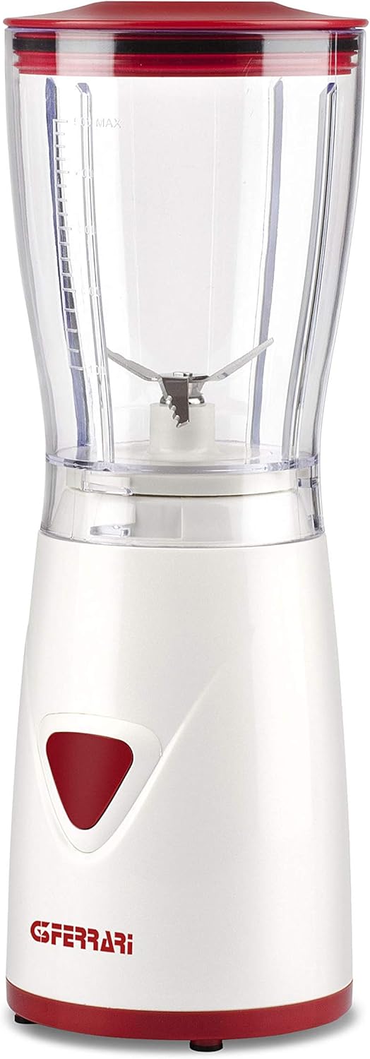 G3 Ferrari G20073 Frullatore, 170 Watt, Capacità 500cc, Funzione Pulse, Lame in acciaio Inox, Bianco/Rosso