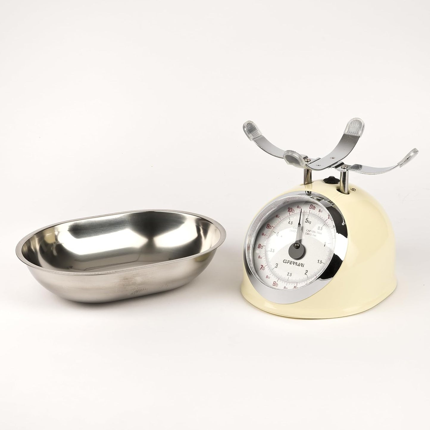 G3 Ferrari G20003 Bilancia Meccanica da Cucina "Aska", 25 g / 5 kg, Metallo, Panna