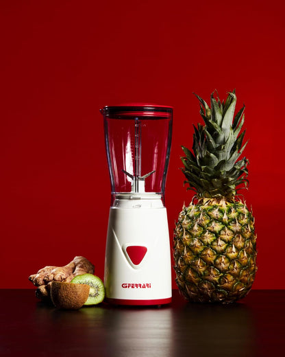 G3 Ferrari G20073 Frullatore, 170 Watt, Capacità 500cc, Funzione Pulse, Lame in acciaio Inox, Bianco/Rosso