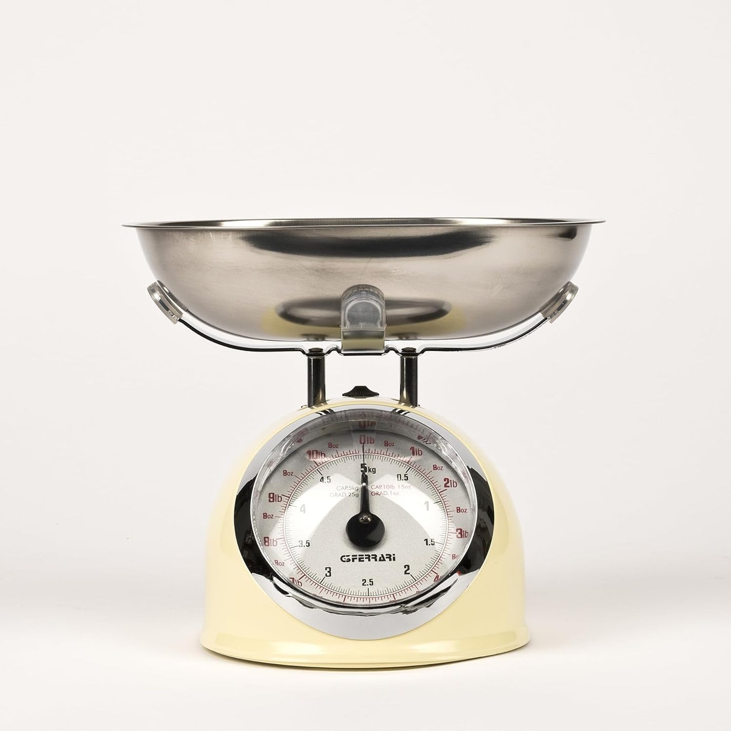 G3 Ferrari G20003 Bilancia Meccanica da Cucina "Aska", 25 g / 5 kg, Metallo, Panna