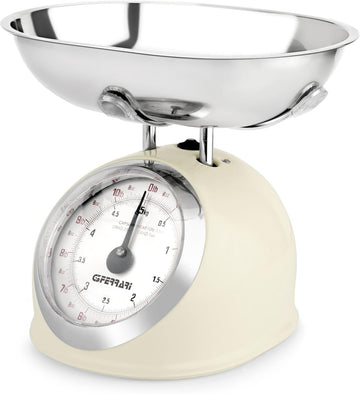 G3 Ferrari G20003 Bilancia Meccanica da Cucina "Aska", 25 g / 5 kg, Metallo, Panna