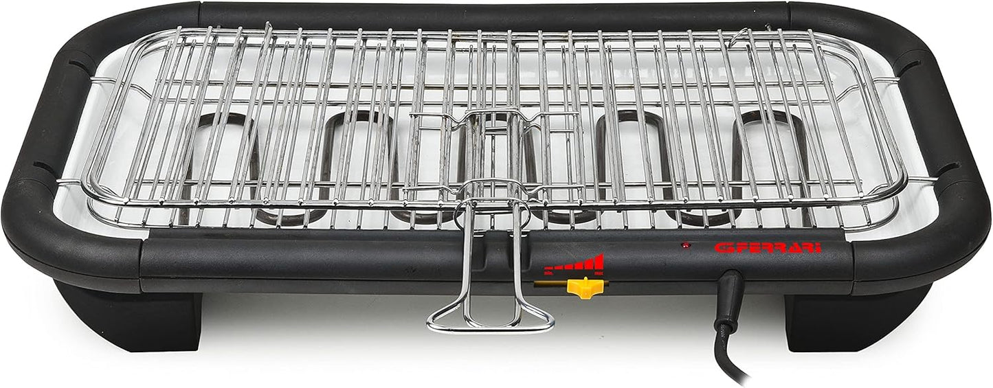G3 Ferrari G10027 Galactic Grill Barbecue Griglia Elettrica XL, 2300 W, Regolazione temperatura, Griglia Inox, Vassoio porcellanato, Nero