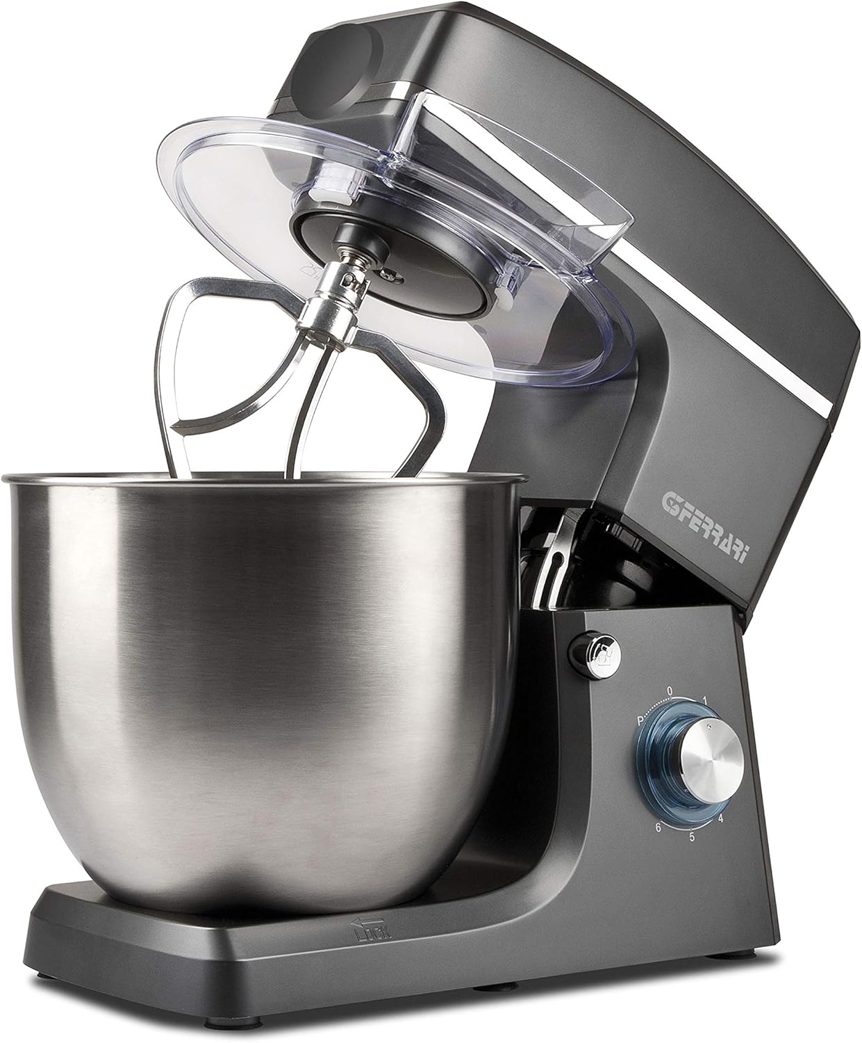 G3 Ferrari G20113 Impastatrice Planetaria con Tirapasta Pastaio 10&Lode, 2200 W (MAX), 10 Litri, Contenitore Inox, 6 velocità + Pulse, Nero/Acciaio