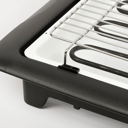 G3 Ferrari G10024 Giulietta Barbecue Elettrico, 2000 W, Griglie Inox, Area cottura 31 x 25 cm, Vassoio porcellanato per facile pulizia, Resistenza in acciaio corazzato, Griglia doppia, Nero