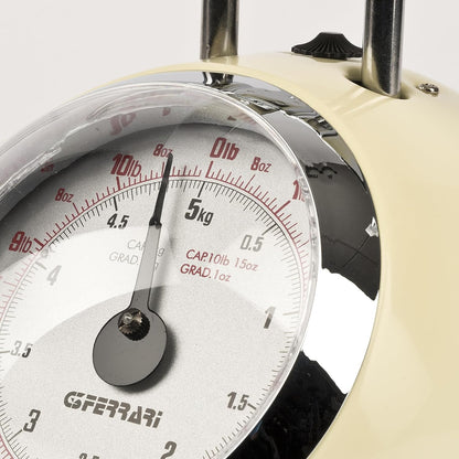 G3 Ferrari G20003 Bilancia Meccanica da Cucina "Aska", 25 g / 5 kg, Metallo, Panna