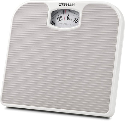 G3 Ferrari G30048 Bilancia pesapersone meccanica, Pesapersona Meccanica, 130 kg, Divisione di pesatura 1 kg, Pedana antiscivolo, Facile lettura, Design vintage, Grigio