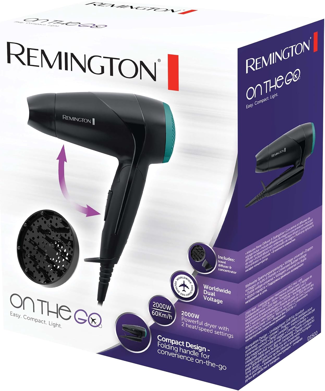 Asciugacapelli Remington da viaggio D1500