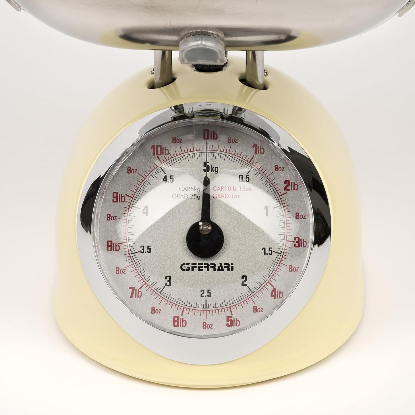 G3 Ferrari G20003 Bilancia Meccanica da Cucina "Aska", 25 g / 5 kg, Metallo, Panna