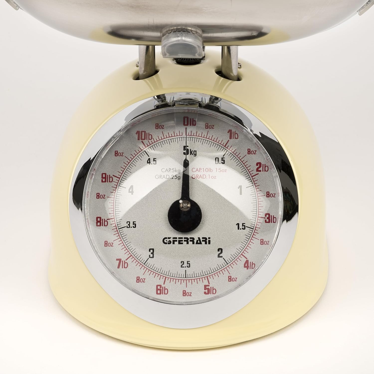 G3 Ferrari G20003 Bilancia Meccanica da Cucina "Aska", 25 g / 5 kg, Metallo, Panna