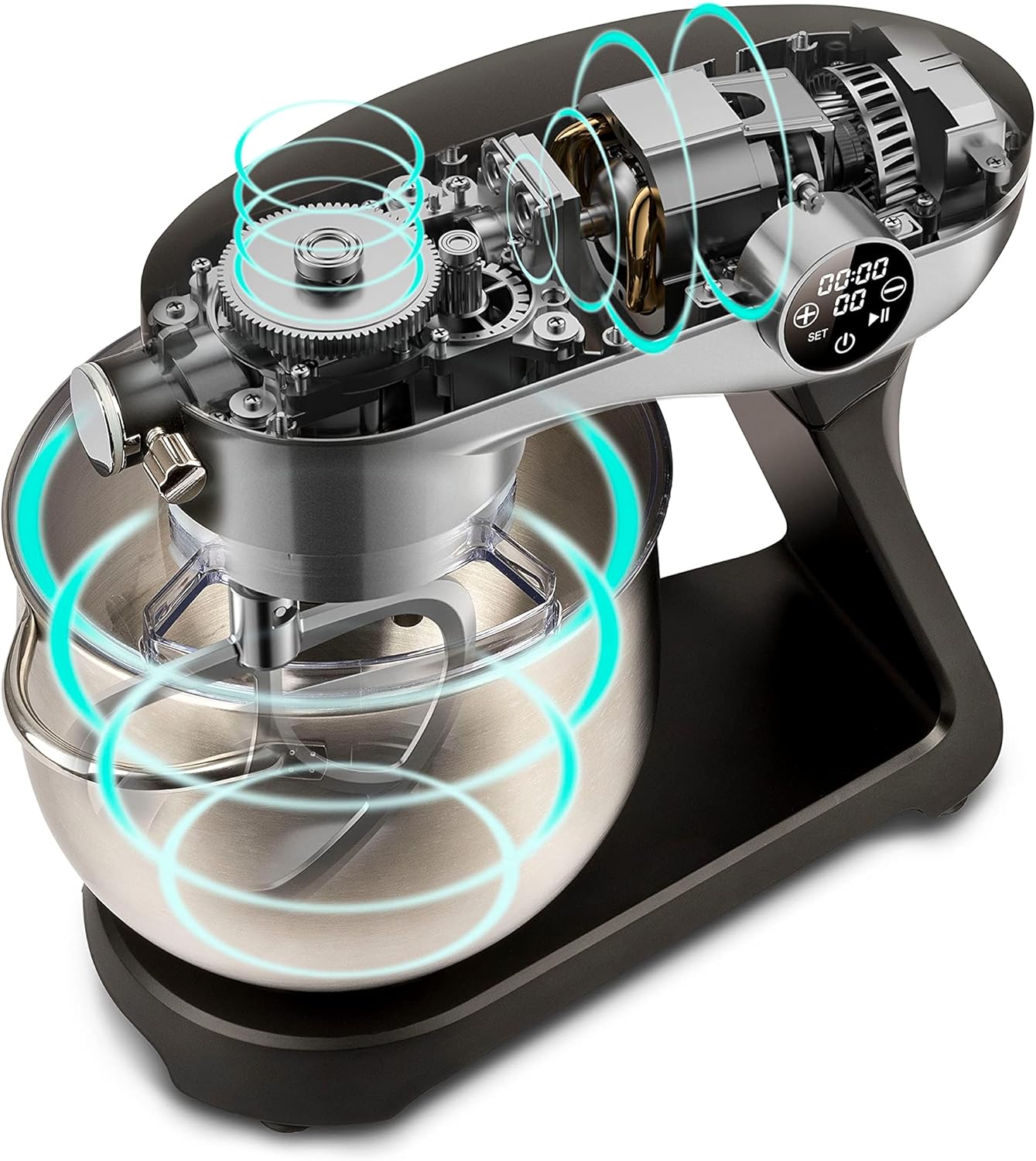 G3 Ferrari G20137 Pastaio Elegance Impastatrice Planetaria a Presa Diretta, 2300 W Max, 8 Litri, Corpo in metallo, 10 Velocità, Display touch screen, Contenitore 8L in Acciaio Inox, Accessori inclusi