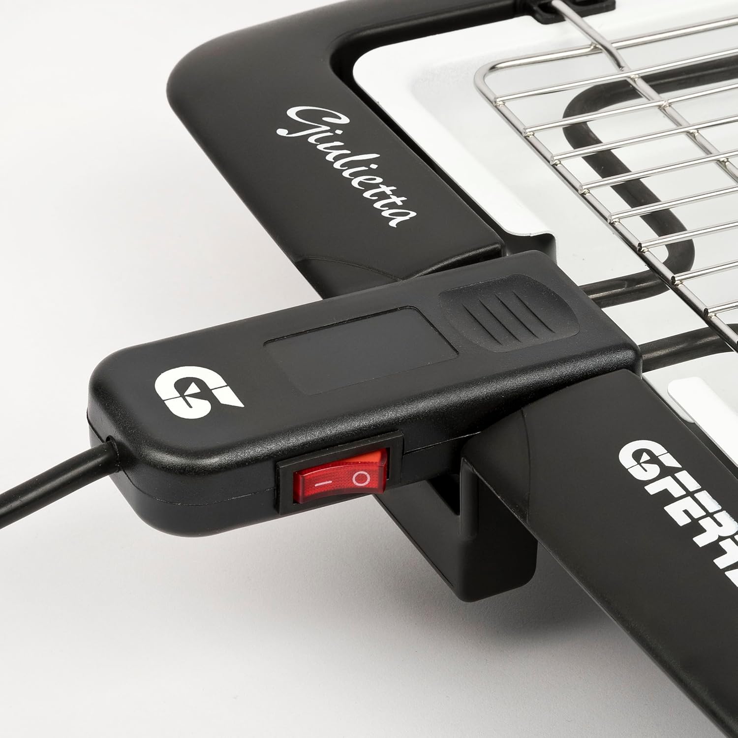 G3 Ferrari G10024 Giulietta Barbecue Elettrico, 2000 W, Griglie Inox, Area cottura 31 x 25 cm, Vassoio porcellanato per facile pulizia, Resistenza in acciaio corazzato, Griglia doppia, Nero