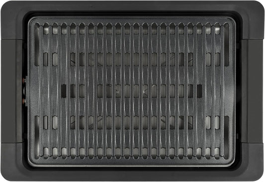 G3 Ferrari G10206 Tito Barbecue, 1800 W, Smokeless, Regolazione Temperatura, Piastra XL 36,5 x 25,5 cm, Dispositivo di Sicurezza, Vassoio Raccogli Grasso, Completamente smontabile, Nero