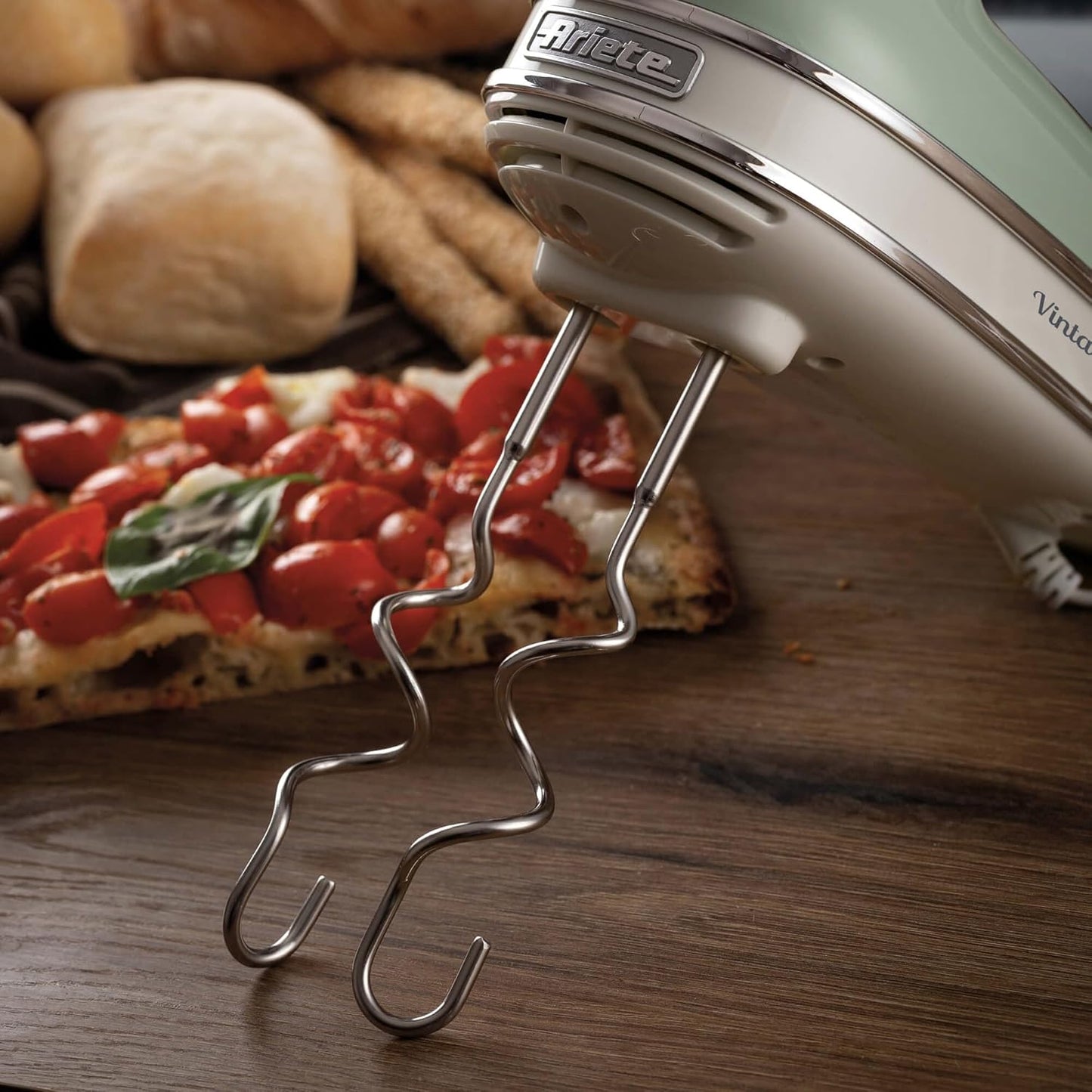 Ariete 1548 Sbattitore Vintage, 450W, 5 velocità, Funzione turbo, 2 fruste, Verde