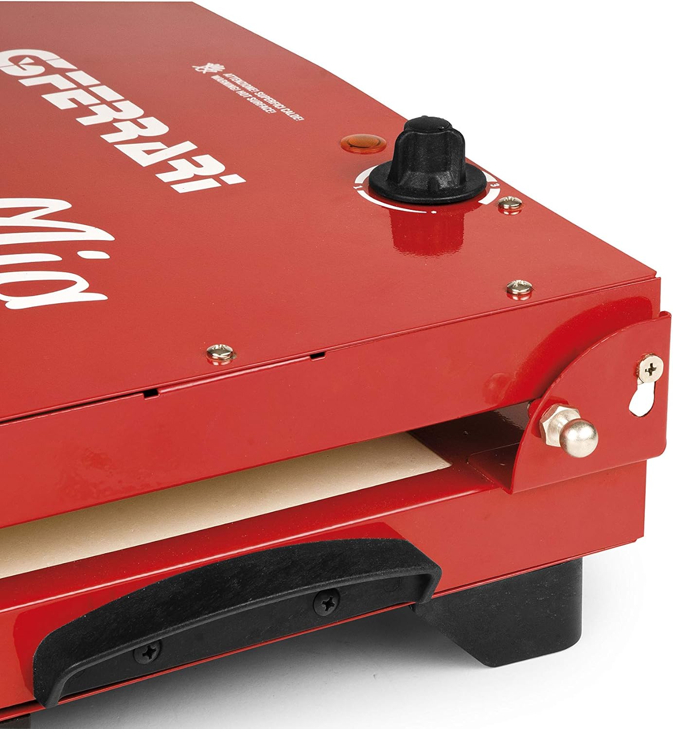 G3 Ferrari G10025 Tigella Mia Tigelliera e Tostiera, 1200 W, Pietre refrattarie XXL, Termostato regolabile, Rosso